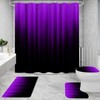 Litabel 4 Pcs Purple and Black Gradient Shower Curtain Set