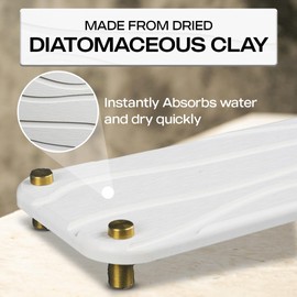 2pcs Drying Stone Tray - Instant Drying for Kitchen Sink Tray - Stone Soap Tray for Bathroom & Kitchen Sink - Stone Drying Tray - Water Absorbing Stone Tray for Sink - Hearthstone Gold Legs