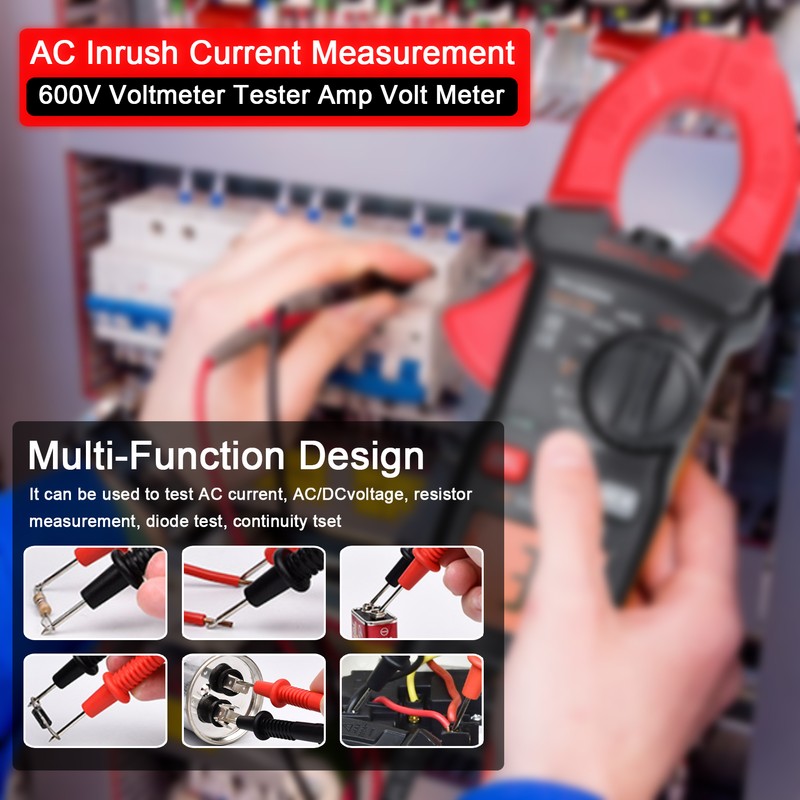 Digital Clamp Meter Multifunction 600V Voltmeter Tester Amp Volt Meter