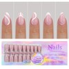 150Pcs White French Tip Press on Nails Medium Almond Fake