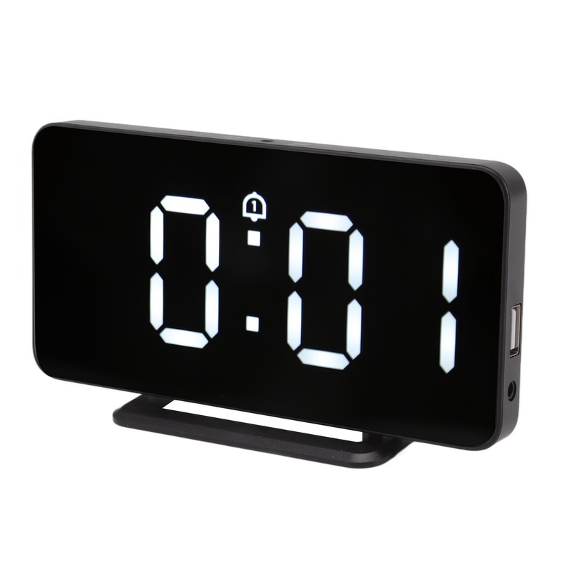 Digital Mirror Alarm Clock 5V Double Alarm Snooze Function LED