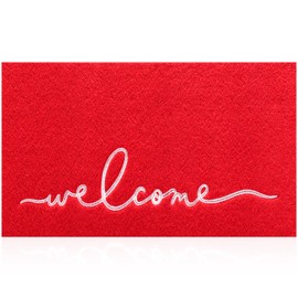 MWAZZLL Red Doormat Large Outdoor Indoor Non Slip Welcome Mats Super Absorb Mud Easy to Clean Front Door Home Mat for Entrance,Patio,High Traffic Areas 36"x24"