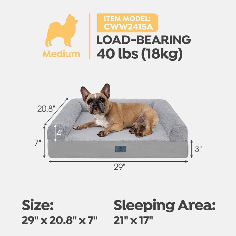 Veehoo Washable Dog Bed for Medium Sized Dogs-2 in 1