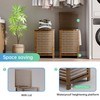 SMIBUY Double Laundry Hamper with Lid, 120L Bamboo Laundry Basket