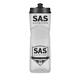 SAS Nutrition Reusable Sports Water Bottle Transparent/Black 650 ml
