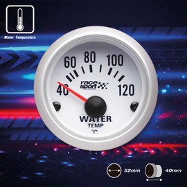Sumex GAUG504 Race Sport Water Temp Thermometer Gauge 12 V - White