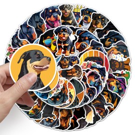 Rottweiler Dog Sticker Set 50 Pieces Cute Decoration for Car Laptop Skateboard Bicycle Moped Motorcycle Bicycle Computer Suitable for Adults Children