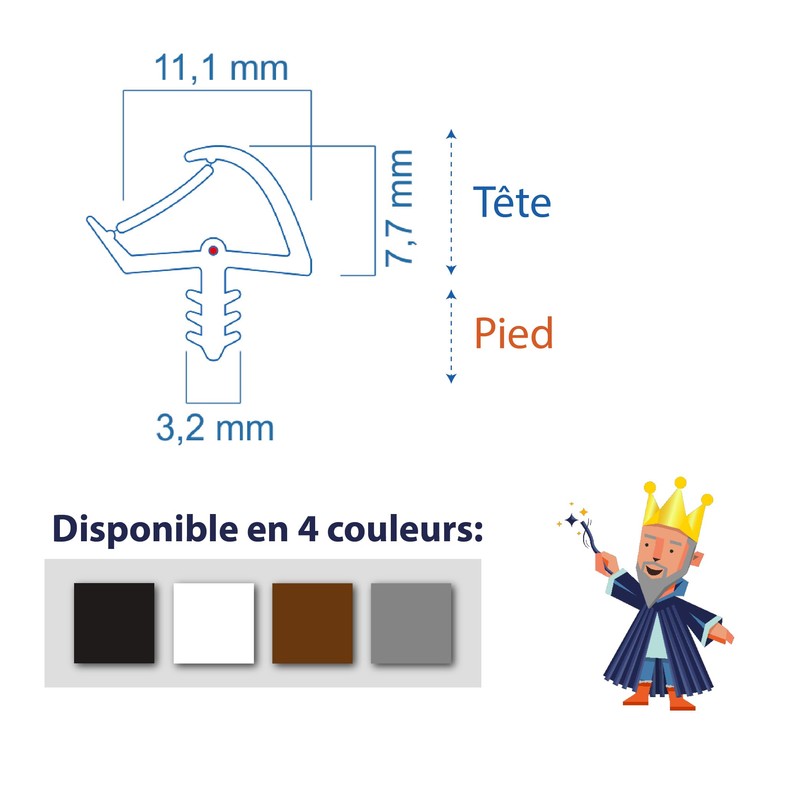 Dikara Door Seal White 10m - 3mm Groove Width /