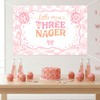 Little Miss Threenager Backdrop Disco Theme 3rd Birthday Banner 5x3ft