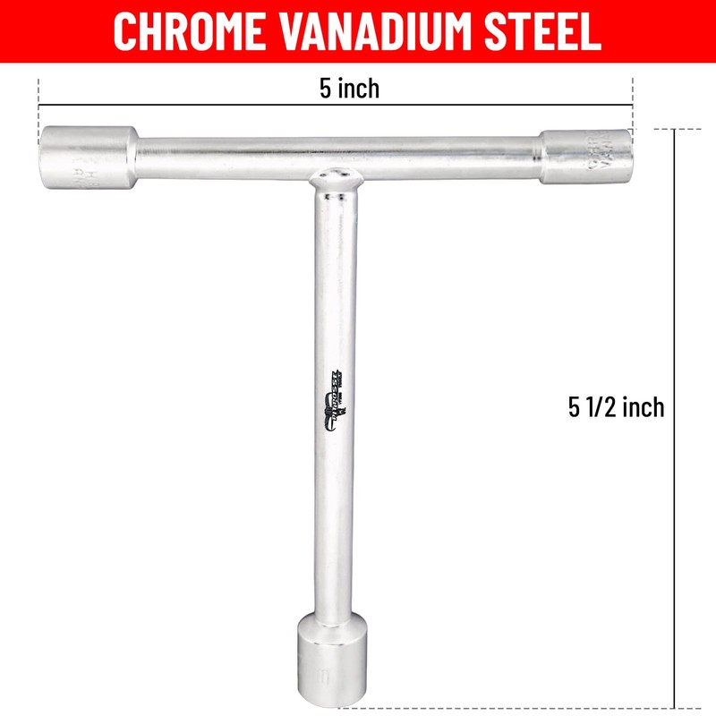 Pit Posse PP2008 3 Way T-Handle Wrench Tool 8mm 10mm