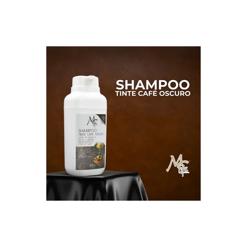 Shampoo Tinte Café Oscuro, Cobertura Canas, Argán. Mc Life