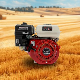 CHUNILLE Gas Engine 6.5HP 200cc 4-Stroke Gas Engine Air Cooling Horizontal Shaft Compatible with Honda GX160 OHV (6.5HP 200cc)