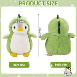 MeYuxg Penguin Soft Toy, 20 cm Penguin Cuddly Toy, PP Cotton Cuddly Toy Penguin, Penguin Stuffed Toy for Boys, Girls, Babies and Adults, Birthday, Christmas, Party Gifts (Green Penguin)