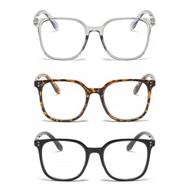 FEXPDL 3 Packs Blue Light Blocking Glasses, Lightweight Blue Light Glasses Women, Fashion Anti Blue Light Glasses Women, Computer Glasses Blue Light Blocking, Anti Glare Glassesfor Women & Men