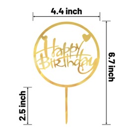 18 piezas de decoración de pastel de acrílico dorado con purpurina de doble cara para niños o adultos