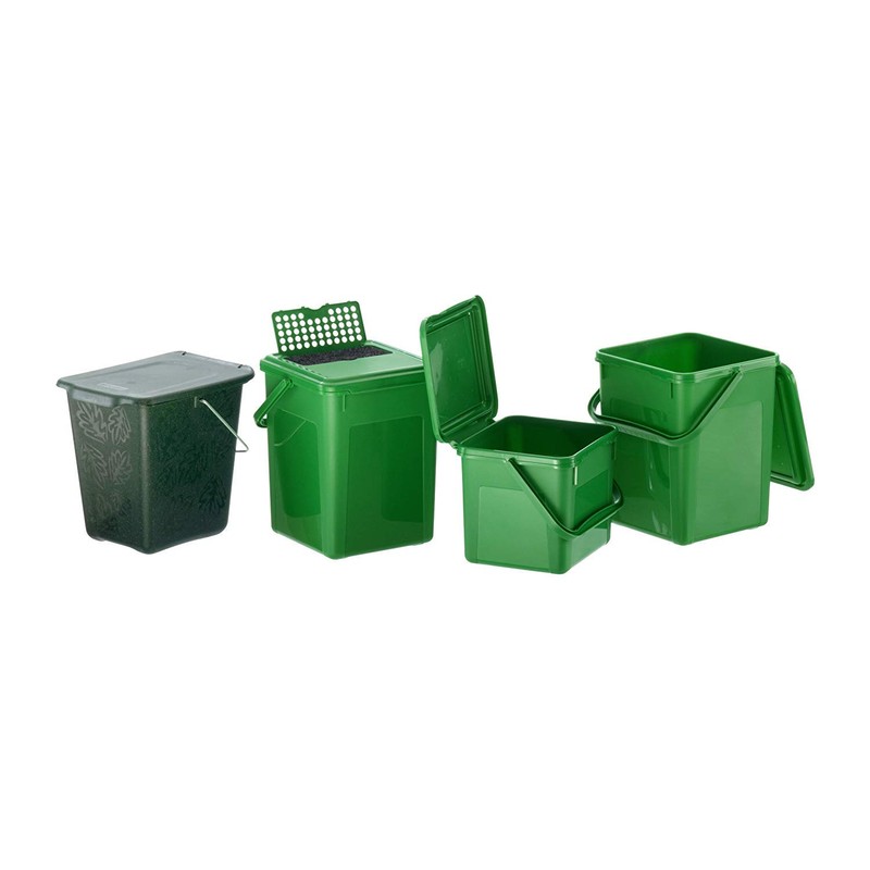 Rotho Greenline compost bin 7 l, plastic (PP), green, 7