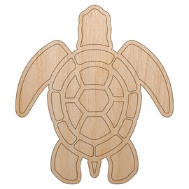 Sea Turtle Tribal Unfinished Wood Shape Piece Cutout for DIY Craft Projects - 1/8 Inch Thick - 6.25 Inch Size
