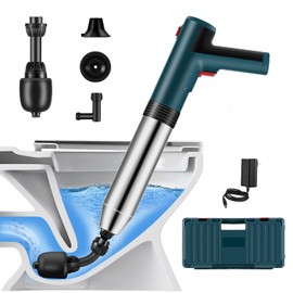 Electric Toilet Plunger ，Hair Drain Clog Remover,High Pressure Air Toilet Plungers, Heavy Duty Plunger For Toilet,Drain,Bathroom,Floor Drain,Sewer,Pipe，built-in battery, BLUE