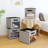 DOMEraax Cube Storage Bin 4 Pack with Clear window Large