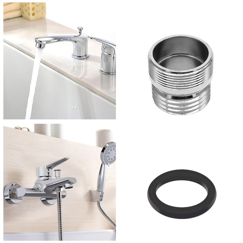 Faucet Adaptor 2PCS Aerator Connector 1/2" Thread Solid Metal Kitchen