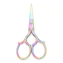 Yutoner Tijeras de bordado – Tijeras de costura afiladas de acero inoxidable para manualidades, trabajos de arte, costura, punto de cruz (arco iris, 3.7 pulgadas)