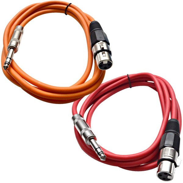Seismic Audio - SATRXL-F6-2 Pack of 6 Foot 1/4 Inch