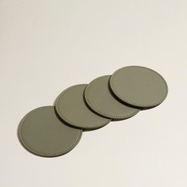 OLETHA Drink Coasters Set of 4 - Aesthetic Coaster for Coffee Bar, Dining Table, Office Desk - Sage Green