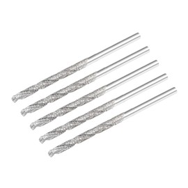 sourcing map 2.5mm Diamond Twist Drill Bits High Speed Steel for Glass Sea Shells Stone Tiles 5 Pcs