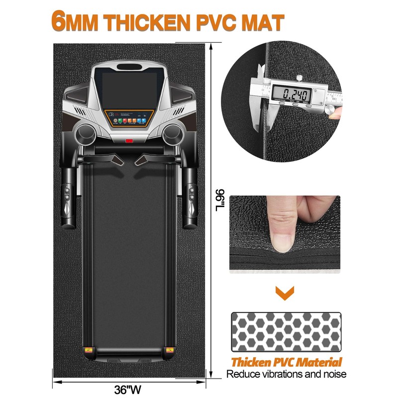 Treadmill Mat 96"x36", WERCHO Walking Pad Mat for Carpet Hardwood