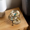 MyGift 3 Tier Jewelry Dish Organizer - Hammered Brass Plated