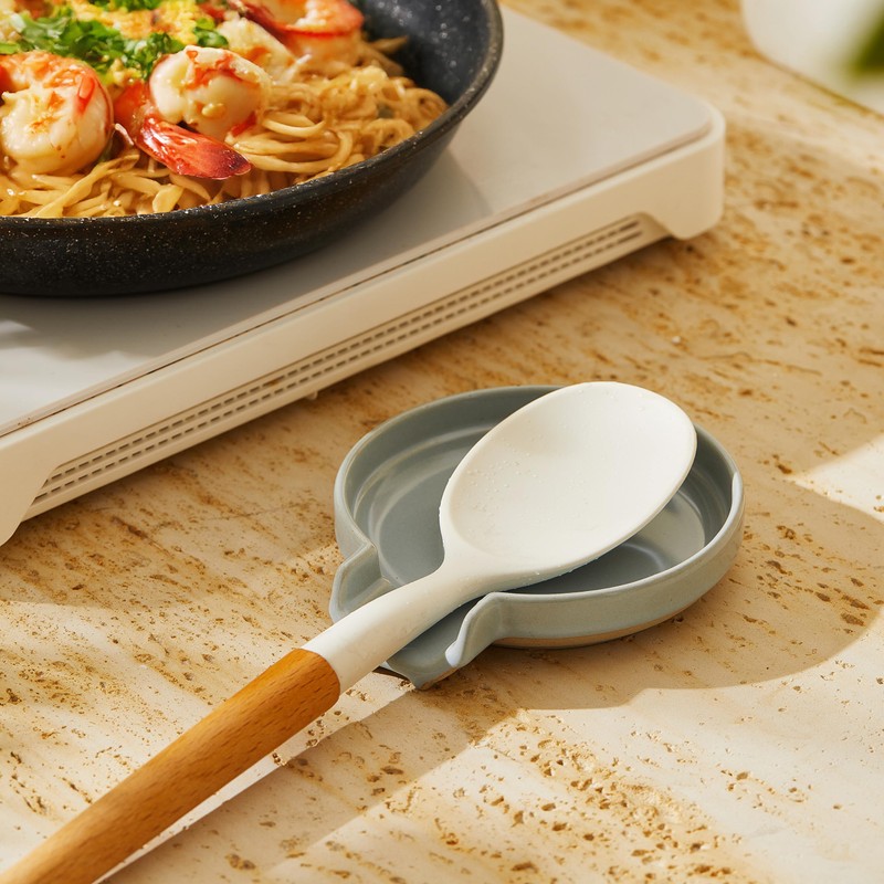 Giroflier Oscar Ceramic Spoon Rest for Stove Top, Large Spoon