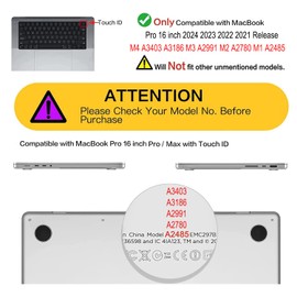 QCzyc Compatible with MacBook Pro 16 inch Case 2021-2024 Release M4 A3403 A3186 M3 A2991 M2 A2780 M1 A2485 Pro/Max Hard Shell Plastic Case &Mac OS Keyboard Sticker&Keyboard Cover (Skull)