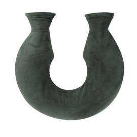 OLizee® 1.6L U-Shaped Neck PVC Odour Free Hot Water Bag with Fleece Cover and Clamp(Grey)