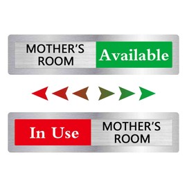 Mother's Room Door Sign, In Use Available Mother's Room Sliding Door Mark, Vacant Occupied Privacy Symbol for Office Business School Company Hotel Library Gym, Stainless Steel-7"x1.5"