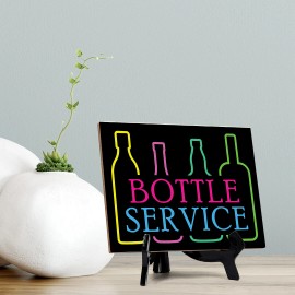 Signs ByLITA Bottle Service Table Sign with Acrylic Stand (6x8“)