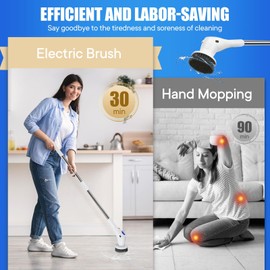 Electric Spin Scrubber for Cleaning Cordless Power Shower Scrubber Bathroom Cleaning Brush for Bathtub Toilet Floor Kitchen Bathroom Essentials Scrubbing Brush