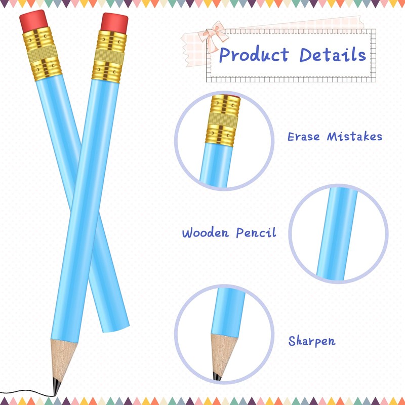 Outus 144 Pcs Mini Golf Pencils Bulk Half Pencils with