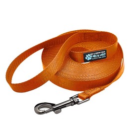 Max and Neo Long Recall Training Leash - We Donate One for One for Every Leash Sold (15 Foot, Orange)