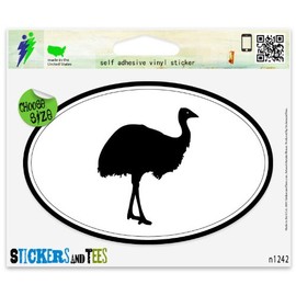 Emu Oval Vinyl Car Bumper Window Sticker 5" x 3"