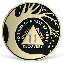 11 Year Sobriety Coin Tree of Life AA Coin Alcoholics Anonymous Medallion Eleven Year Sober Chip Anniversary Token 1-15 Years Sobriety Gifts for Women Men Celebrating Sobriety