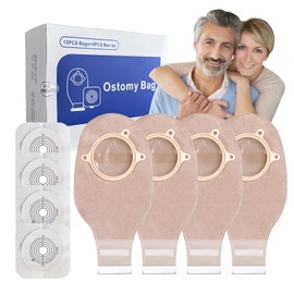 15+6 PCS Colostomy Bags, Ostomy Supplies,One Piece Drainable Ostomy Pouch for Ileostomy Stoma Care, Cut-to-Fit