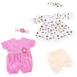 WOOROY Reborn Baby Doll Clothes 18 Inch for 17-19 Inch Reborn Doll Girl 2 Pack Pink&White Reborn Baby Dolls Outfits Reborn Baby Clothing Baby Sets