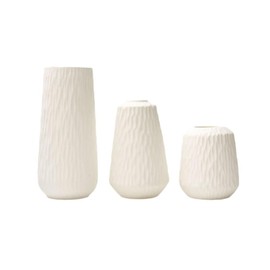 Pheyihe White Ceramic Vase Set of 3,Decorations Ceramic White Vase, Small Vase for Home Living Room Dining Table Farmhouse Office Decor
