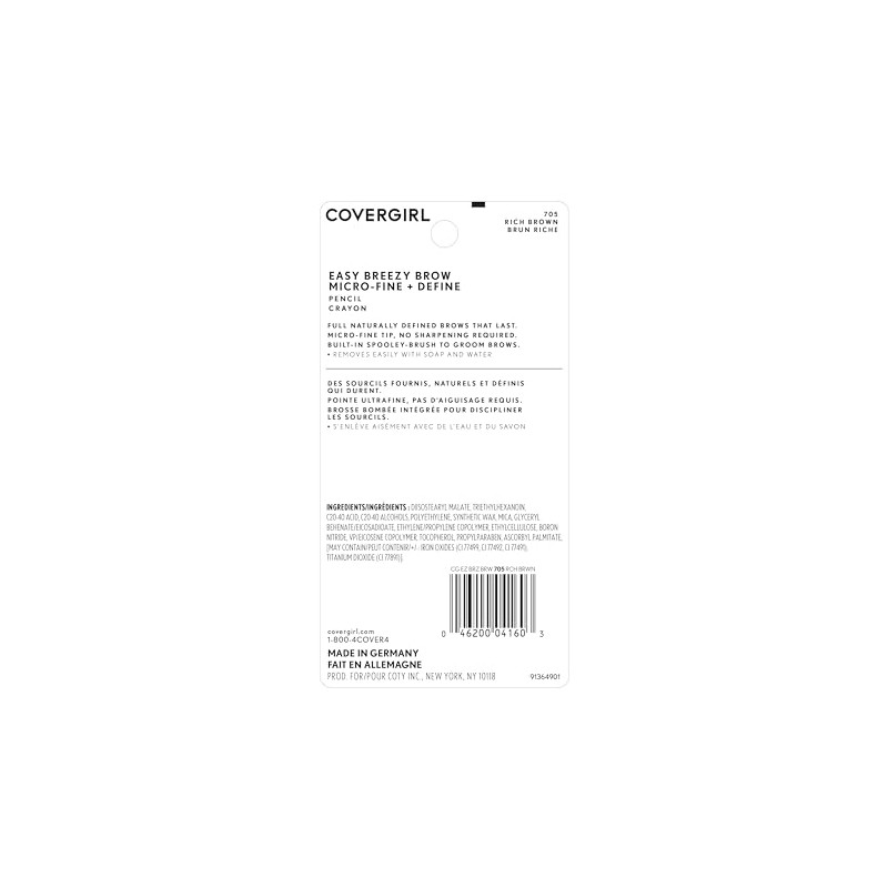 CoverGirl Lapiz de Cejas Easy Breezy Brow Micro-Fine y Define,