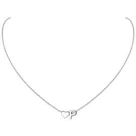 ChicSilver 925 Sterling Silver Necklace for Women Letter P Necklace Dainty Initial Necklaces for