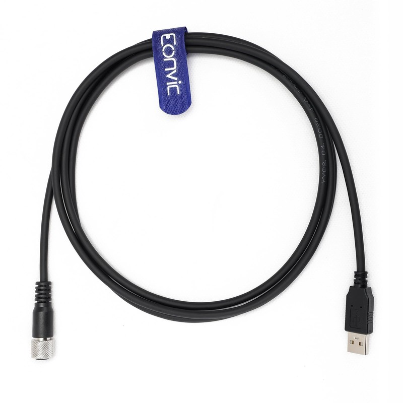 Eonvic Industrial M12 5ピンAコードメスからUSB 2.0オスデータ接続ケーブル ハイフレックスシールド成形IP67防水ケーブル 1M