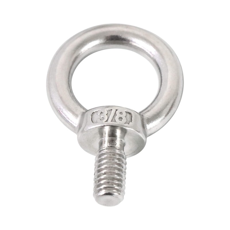 Qlvily 4 Packs 316 Stainless Steel 3/8" UNC Eye Bolt,