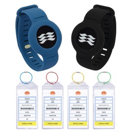 SWATOM Princess Cruise Medallion Holder Accessories 2PCS & Cruise Luggage Tags PVC Holders 4PCS 2024 & 2025 Waterproof-Clear Luggage Tag-Zip Seal Etag Bag with 4 Colors Steel Loops (7.3x3.5'')