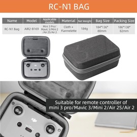 Gdraco Bags, Mini Bag for DJI Mini 3/Mini 3 Pro, Portable Bags for DJI Mini 3/Mini 3 Pro, Mini Drone Handbag for DJI Mini 3 Drone, Mini Drone Case, Carry Bag Mini Accessories, rc-n1 remote control