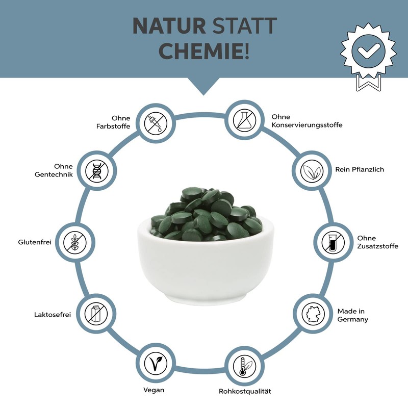 Organic Spirulina Tablets 200 g | 500 Pellets at 400